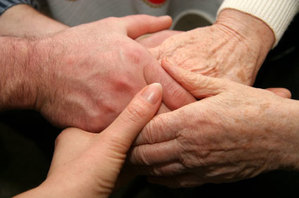 Hands providing personal support