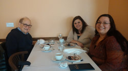 Sonya enjoying lunch with a client