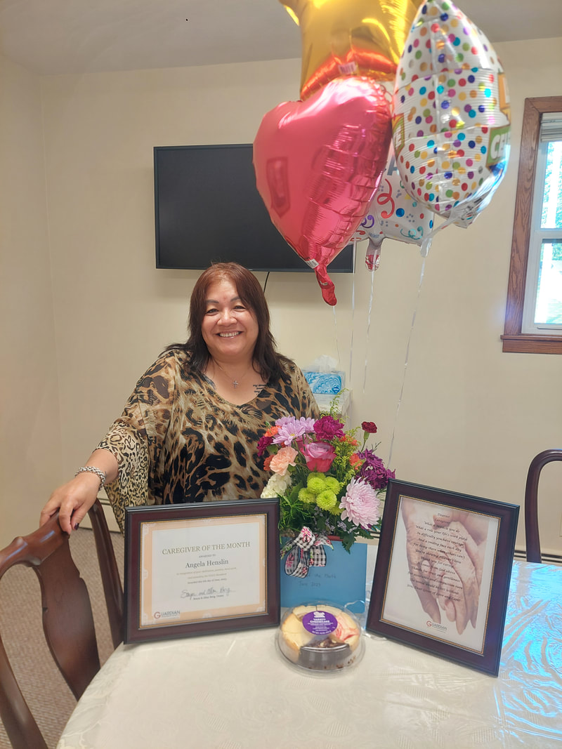 Guardian caregiver with an older client